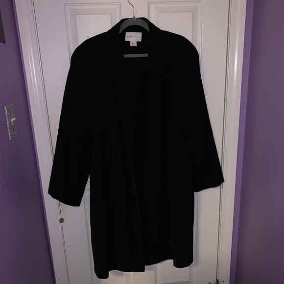 Black Dressy Coat with Removable Lining - Picture 1 of 7